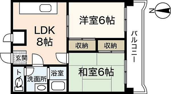 ロイヤル上祇園 ｜広島県広島市安佐南区祇園2丁目(賃貸マンション2DK・3階・44.53㎡)の写真 その2