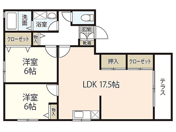 フローレル品川 ｜広島県広島市西区己斐上1丁目(賃貸アパート2LDK・1階・65.00㎡)の写真 その2