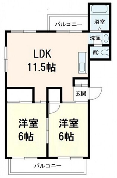 コーポ南観音 ｜広島県広島市西区南観音1丁目(賃貸マンション2LDK・4階・49.00㎡)の写真 その2