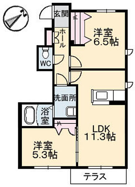 ｐａｓ　ａ　ｐａｓ（パザパ） ｜広島県広島市佐伯区千同1丁目(賃貸アパート2LDK・1階・53.44㎡)の写真 その2