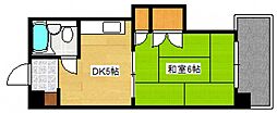 新庄グリーンコーポ 3階1DKの間取り