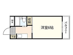 すばるU 1Kの間取図画像