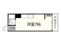 岡本ビル ワンルームの間取図画像