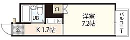 ピア大竹 1Kの間取図画像