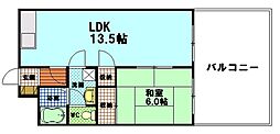 山崎大芝ビル 1LDKの間取図画像