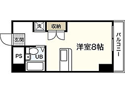 メゾン・ド・シプレーム 9階1Kの間取り