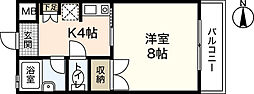 パールマンション 1Kの間取図画像