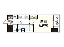 プレサンス広島中央 1Kの間取図画像