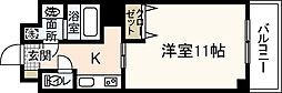 リバーハイツ 3階1Kの間取り