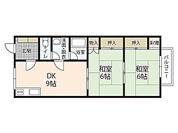 大田ビル 2DKの間取図画像