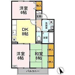 ピュア小川 3DKの間取図画像
