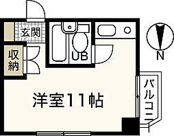 サニーベル住吉 ワンルームの間取図画像