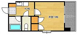 ＦＫビル 2階1Kの間取り