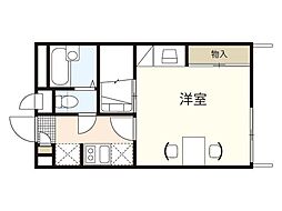 レオパレスPeaceful 1Kの間取図画像