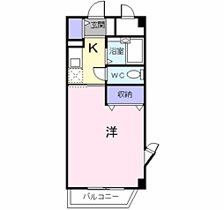 セソン升本 1Kの間取図画像
