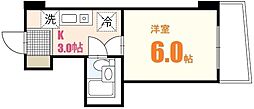 アストラムシンカワ 1Kの間取図画像