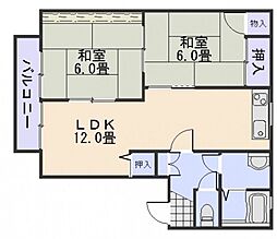 ファミーユ岡本 2LDKの間取図画像