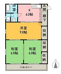 三上ビル 3DKの間取図画像
