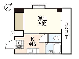 キャピタル祇園 1Kの間取図画像