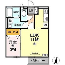 ルミナス南栄 1LDKの間取図画像