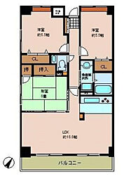 シーブリーズ東原五番館 3LDKの間取図画像