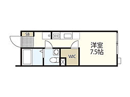 パインツリ-立戸 ワンルームの間取図画像