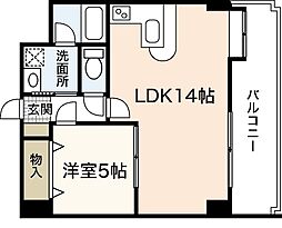 井口台フラッツ2 1LDKの間取図画像