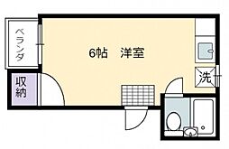 サンライズ中央 ワンルームの間取図画像