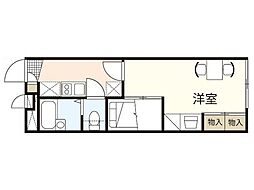 レオパレスHAPPY 1Kの間取図画像