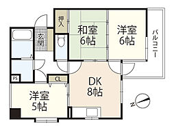 カザルスコート 3DKの間取図画像