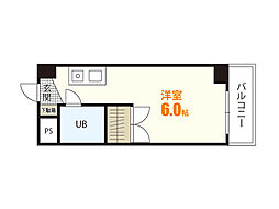 サウスヒルズ ワンルームの間取図画像