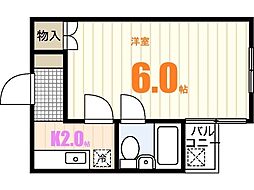 Dハイム 1Kの間取図画像