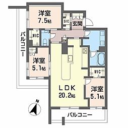 Balloonflower South 3LDKの間取図画像