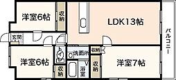 ハイネス鈴峰 3LDKの間取図画像