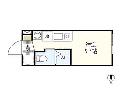 COLLINA地御前 1st ワンルームの間取図画像