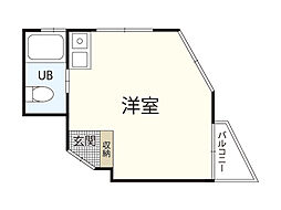パラドール五日市中央 ワンルームの間取図画像
