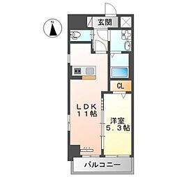 広島市西区中広町1丁目マンション 1LDKの間取図画像