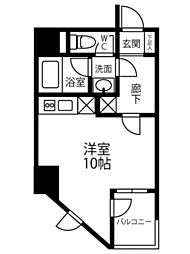 Residence Iconn KAWARAMACHI ワンルームの間取図画像