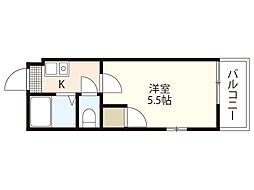 スタープラザ三篠 1Kの間取図画像