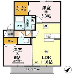 マイレ 2LDKの間取図画像