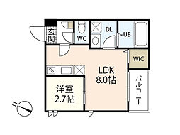 レガリストエスフルーリ 1LDKの間取図画像