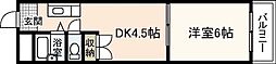 北川ビル 1DKの間取図画像