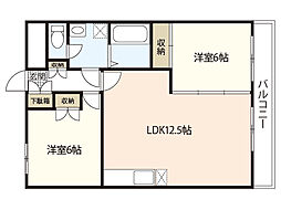 田川ビル 2LDKの間取図画像