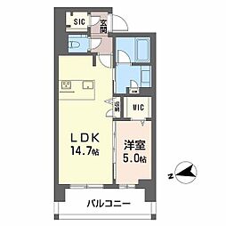 シャーメゾンステージ中央通り 10階1LDKの間取り