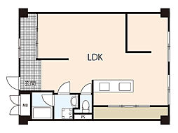 コーポブリューリーブ 6階1LDKの間取り