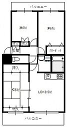 ハイネス八幡 3DKの間取図画像