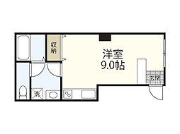 宏和32 ワンルームの間取図画像