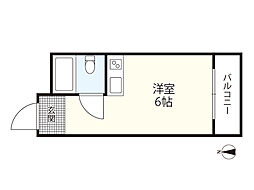 清水ビル ワンルームの間取図画像