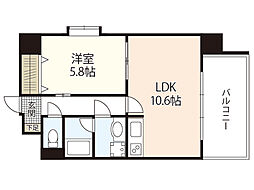 MARIOTERRACE平野町 1LDKの間取図画像