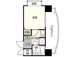 トーカンキャステール己斐本町 1Kの間取図画像